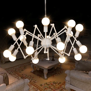 

Modern 8/12/16 Light Spider Chandelier Lamp Lighting Ceiling Pendant White/Black/Red Coffee Shop Cafe Bar Dining Room Club