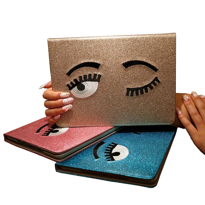 

Cover Case for Apple iPad Mini 1 2 3 Capa Para Bling Luxury Big Eyes PU Leather+PC Back Case Folio Stand Cover for iPad Mini 123