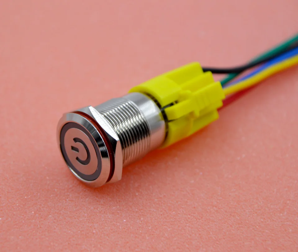 

GONGFENG NEW 19mm 220V Metal Button Switch Power Supply self-reset Waterproof With Plug lamp Special Wholesale Free Shipping