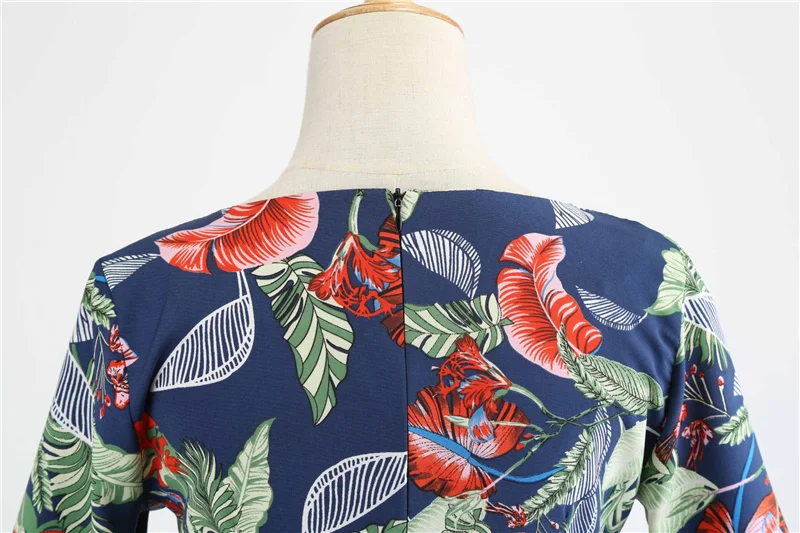 Kostlich Casual O-Neck Half Sleeve Floral Print Dresses Summer Hepburn Vintage Dress With Sashes Women Big Swing Dress Plus Size (21)