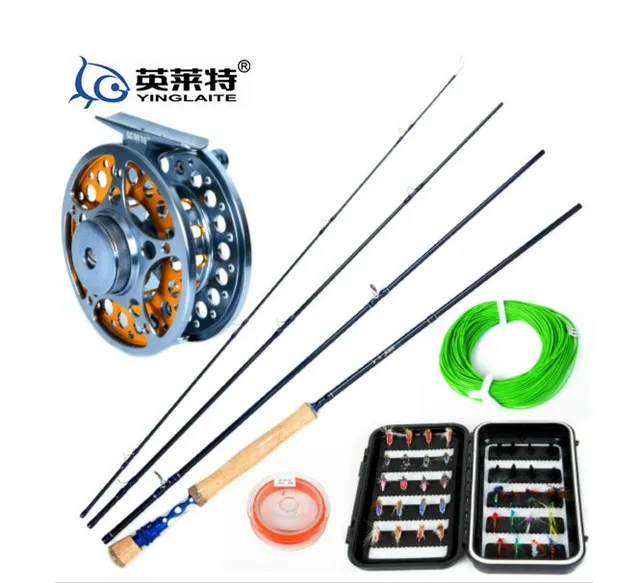 Cheap 9 feet 7# 8# high modurous carbon fly fishing rod set