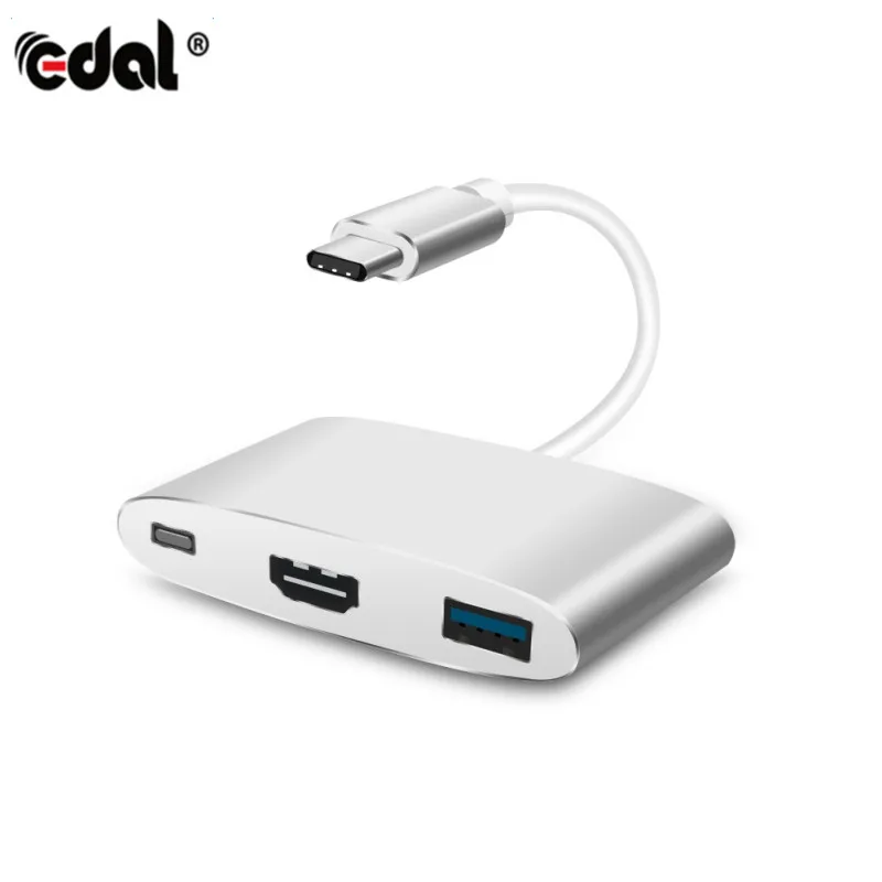 

New Type C To HDMI USB 3.0 Charging Converter USB-C 3.0 12A-2A Adapter Digital AV Multiport Adapter For New MacBook Air Pro Mac