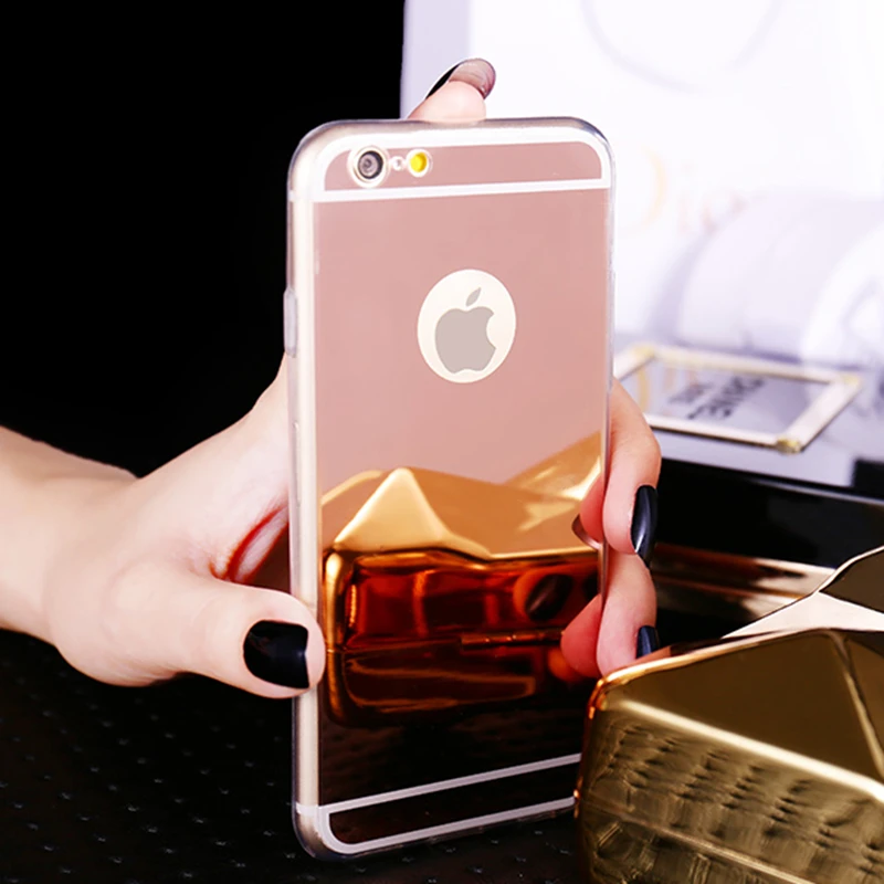 

For iPhone 5 5s 6 6s 6 7 Plus 6s 7Plus 6Plus Luxury Mirror TPU Electroplating Soft Silicone Case Protector Shell Cover