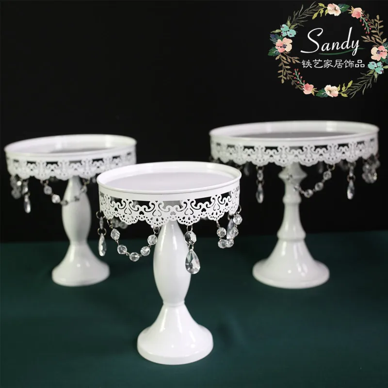

cake stand white iron and glass cake stand wedding party& event cake accessory decoration supplier cake tools
