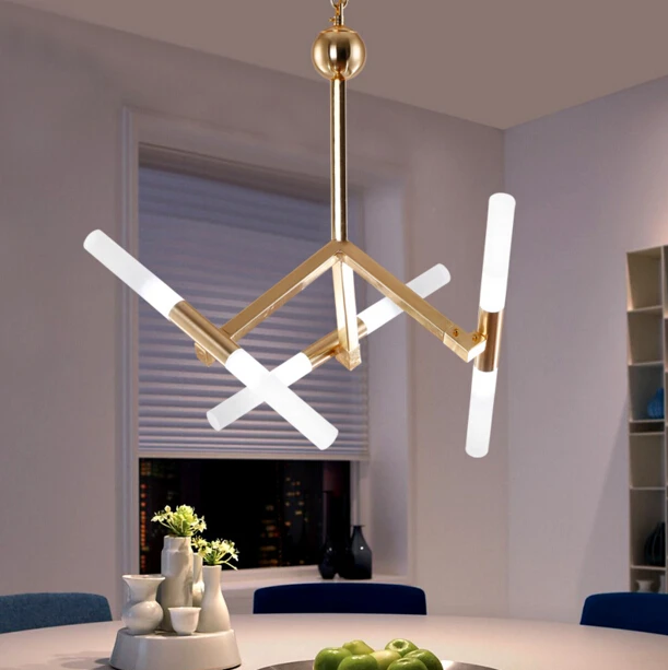 

Modern Living Room Restaurant Gold Chandelier Personality Fashion Simple Bedroom Creative Study LED Chandelier Free Shipping