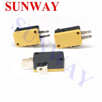 

50PCS/Lot ZIPPY Microswitch for Push Button 3 Terminals Yellow microswitch with button actuator Arcade Machine Micro switch
