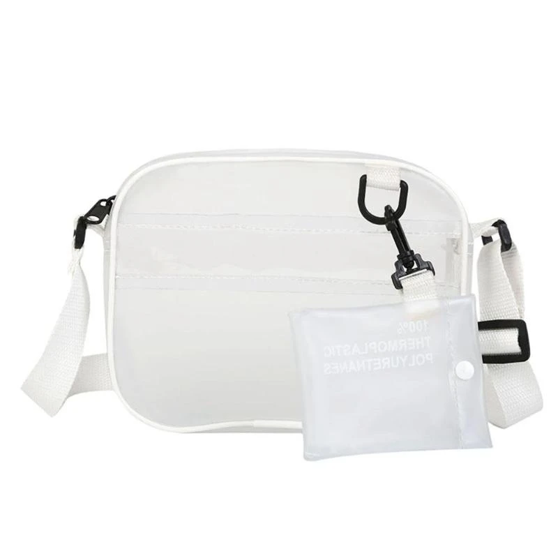 

Summer 2 In 1 Pack Jelly Shoulder Bag Fresh White Transparent Messenger Bag Handbag