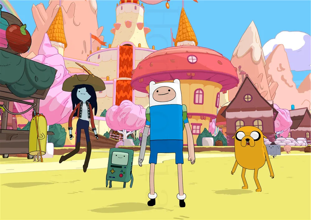 Adventure Time постеры, Мультяшные настенные наклейки, белая бумага с покрытием, принты для украшения дома, гостиной, спальни, бара, домашнего искусства, бренд - Цвет: Шоколад