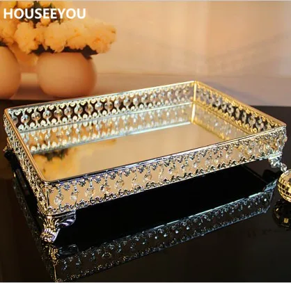 rectangle decorative crystal tray serving tray glass fruit kitchen storage for food decorative home storage - Decorative Serving Trays rectangle decorative crystal tray serving tray glass fruit kitchen storage for food decorative home storage - Decorative Serving Trays