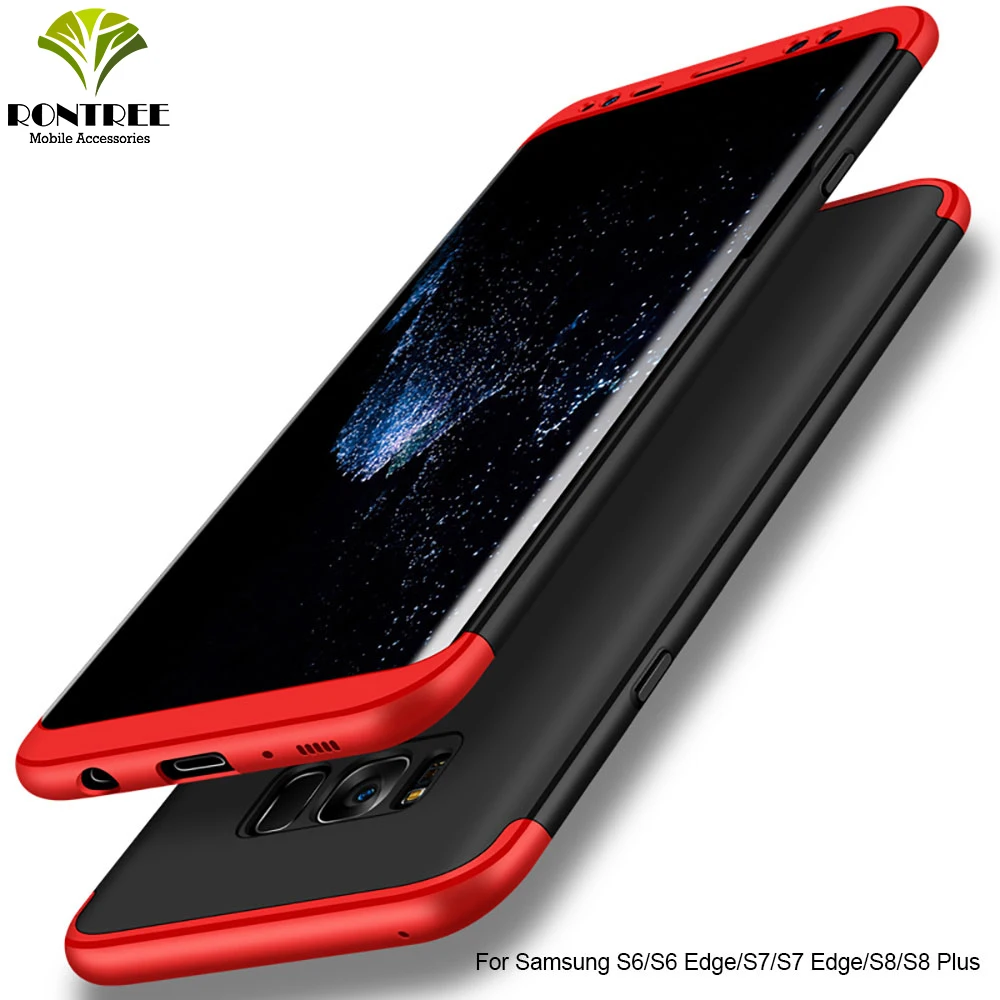 

RONTREE 360 Degree Cases For Samsung Galaxy S6/S7/S8/S9 Cases Cover Protective Anti-knock For Galaxy S6 edge/S7 Edge S8/S9 Plus