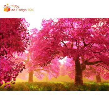 

LIFE MAGIC BOX Camera Photographic Professional Backgrounds 1st Birthday Red Trees Forest Scenery Photo Backdrops
