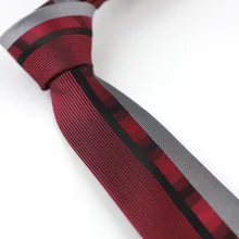 Для мужчин костюм Галстуки Дизайн темно-красный с черный/серый полосатый галстук узкий галстук 6 см Сорочки выходные для мужчин свадебные галстук Gravatas Corbata