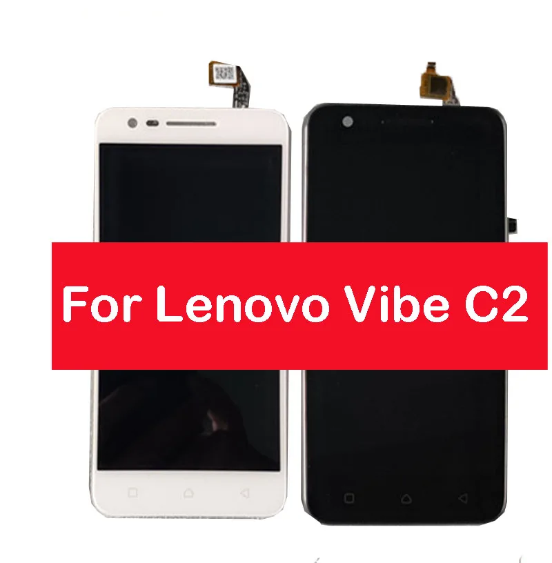 Для lenovo C2 ЖК-дисплей для lenovo Vibe C2 K10A40 ЖК-дисплей+ кодирующий преобразователь сенсорного экрана в сборе черно-белого цвета с лентой