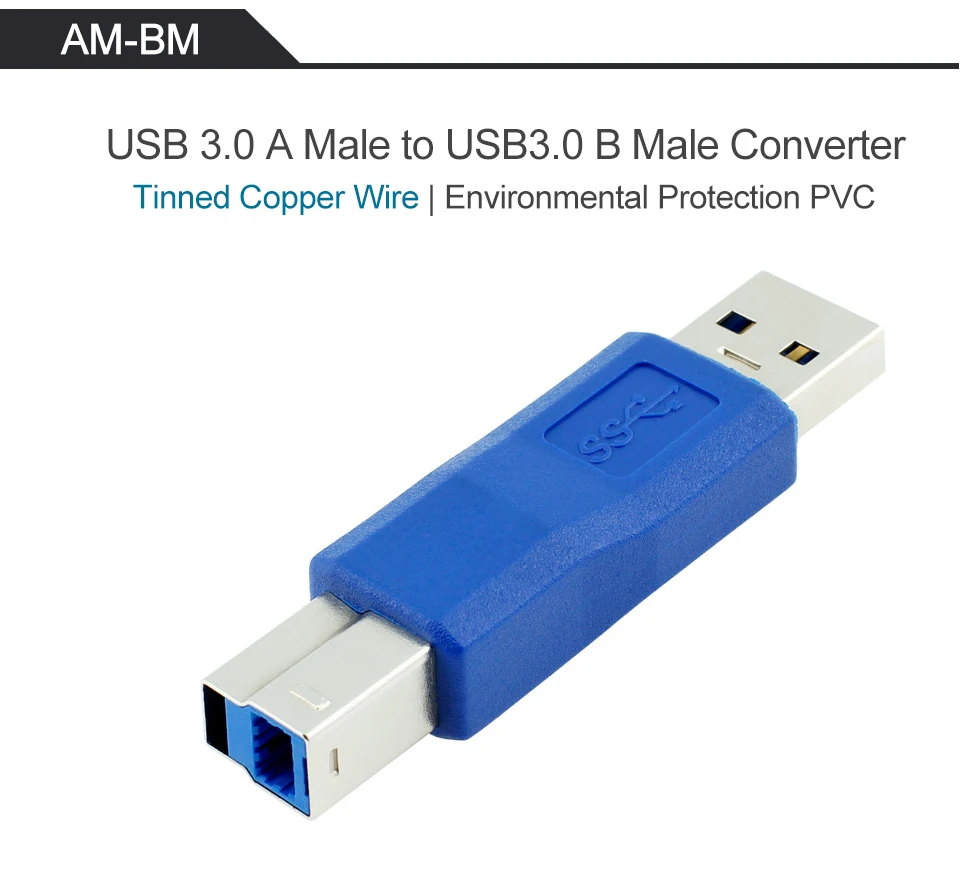 USB 3,0 USB A мама к USB B 3,0 папа для кабеля передачи данных конвертер принтер соединитель USB удлинительная головка AM-BM