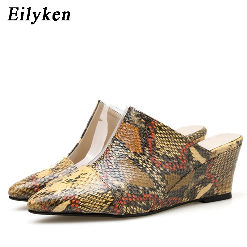 

Eilyken Serpentine Women Slippers Slip On Mule Women Wedges Shoes Loafer Women Outdoor Slipper Chaussure size 35-40