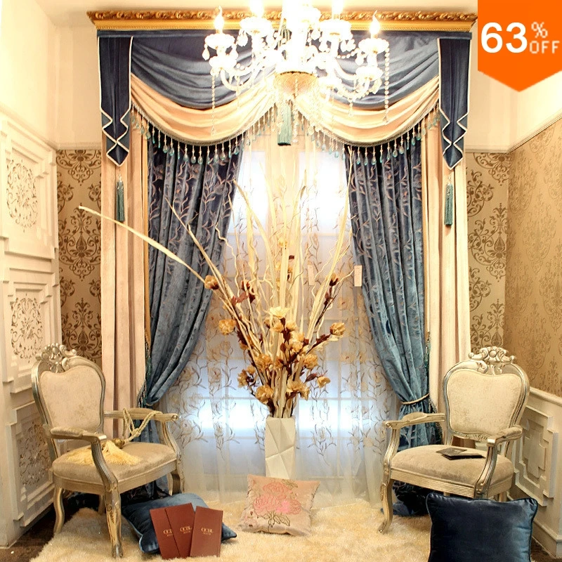 Oro y Plata de lujo Sala de estar de estilo Gancho de Colgar cortinas