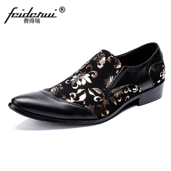 

Italian Designer Pointed Toe Slip on Man Formal Dress Loafers Genuine Leather Handmade Men's Banquet Party Shoes SL308