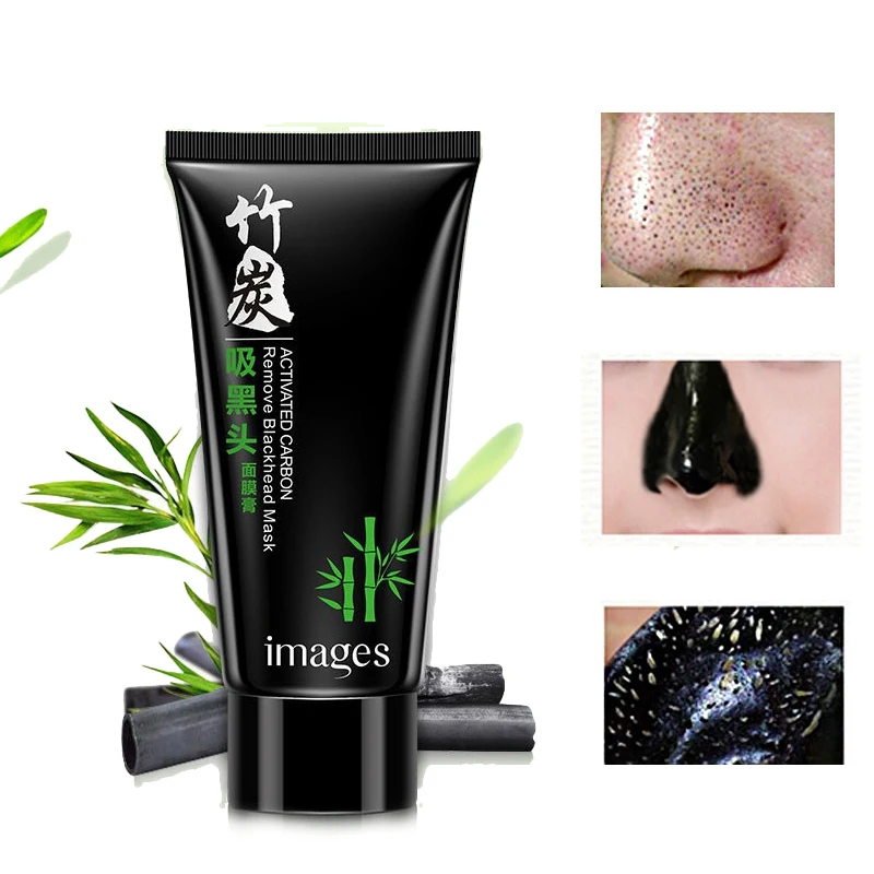 

IMAGES remove blackhead Absorption of black Bamboo charcoal nose mask paste Contractive pore Clean skin T area care black mask