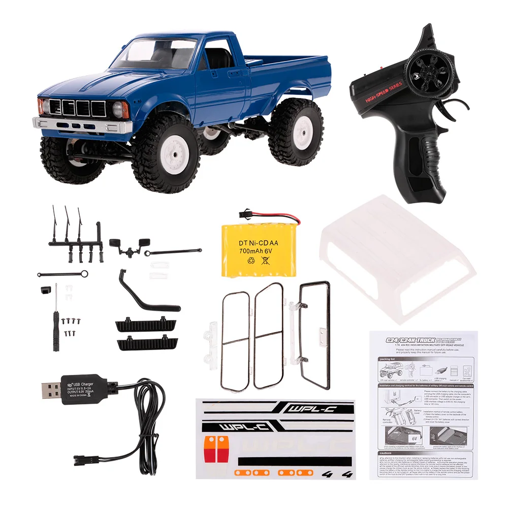 DIY RC автомобиль C 24K 1:16 4WD внедорожный пикап набор версия без батареи игрушечный