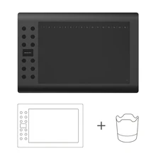 Cheapest GAOMON M106K 12Express Keys Pen Tablet Digital Drawing Board with Pen Holder