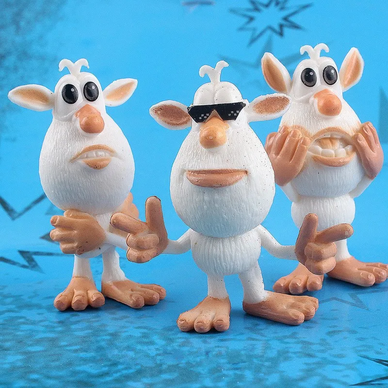

Booba Buba hot sale Russian cartoon white pig 8 piece set handmade model doll doll ornaments children birthday gift