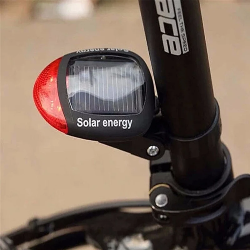 Excellent 2019 Bicycle Solar Energy LED Tail Light Night Safety Cycling Rear Lamp With Installing Mount Bicycle Accessories 3