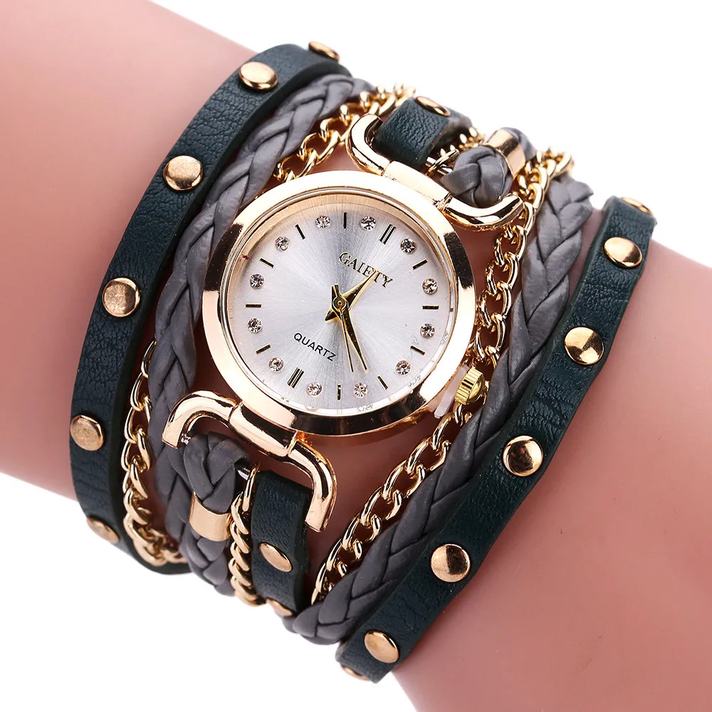 Женские часы браслет Relojes Mujer 2019 винтажные плетеные кварцевые наручные из