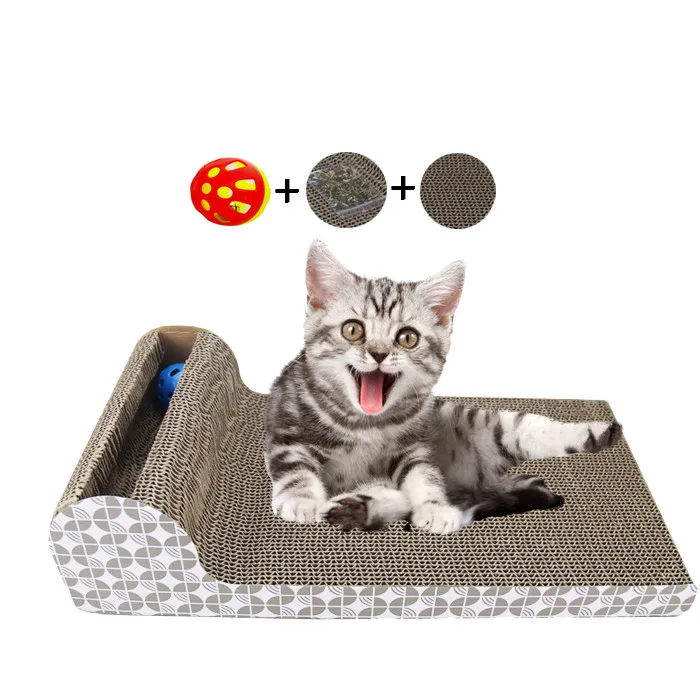 Funny Cat Scratch board sofa with ball toy Cat bed cushion Cats