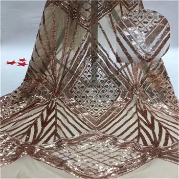 

Nigerian Seuqins Mesh Lace Fabric Red Sequined Embroidered Lace Guipure African Swiss Voile Net Lace Indian Style Wedding Lace
