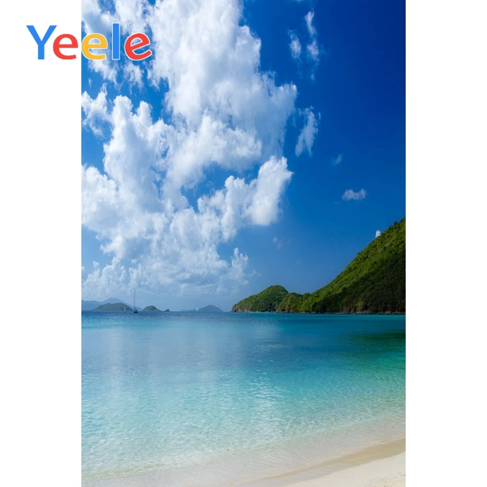 

Yeele Seaside Beach Summer Cloudy Sky Landscape Photography Backgrounds Vinyl Camera Photographic Backdrops For Photo Studio