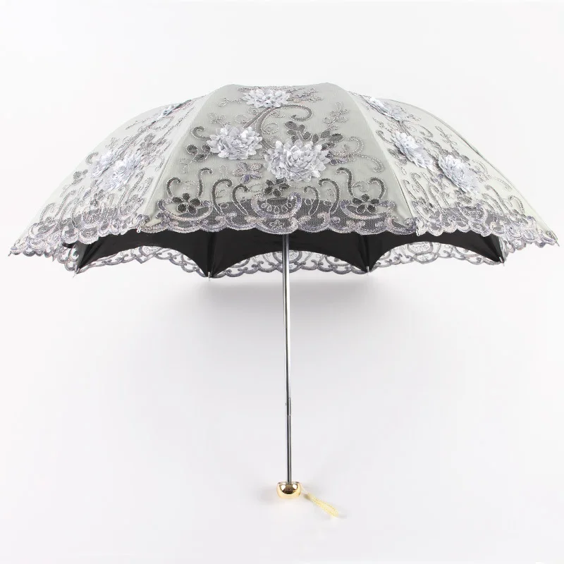 Najtaniej Składany Parasol deszcz kobiety elegancki koronkowy Parasol wiatroszczelny Parasol słoneczny Parasol deszcz parasole anty uv wodoodporny Parasol