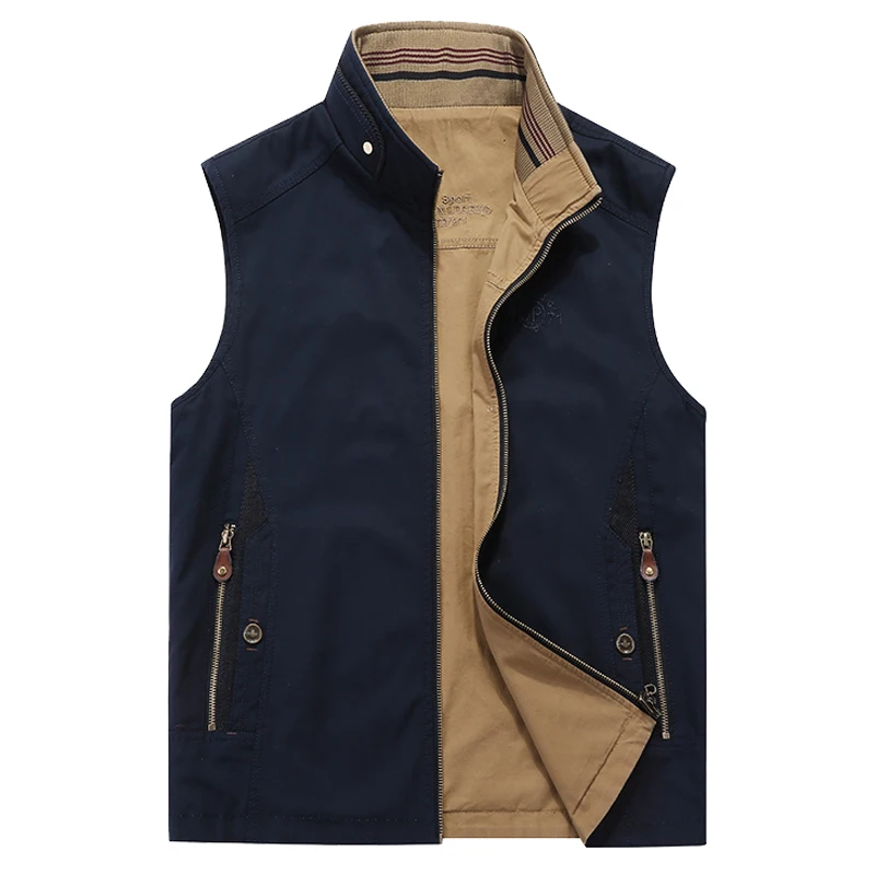 2018 Brand AFS JEEP Vest Men Stand Collar Reversible Vest Photography ...
