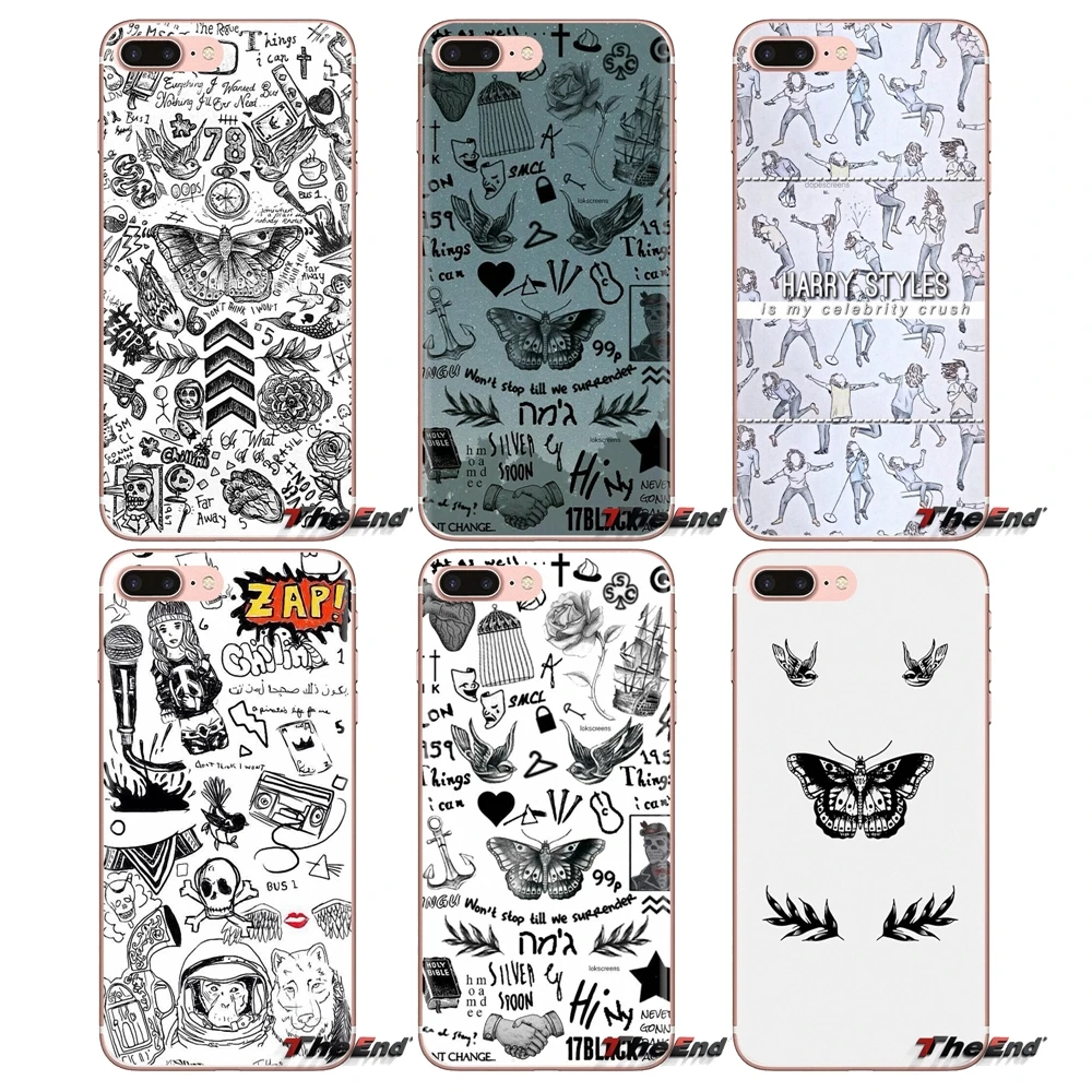 Harry One Direction Tattoos Transparent Soft Shell Covers For Huawei Mate Honor 4C 5C 5X 6X 7 7A 7C 8 9 10 8C 8X 20 Lite Pro |