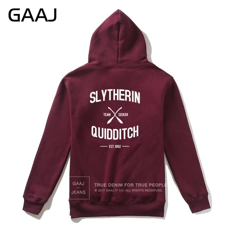 GAAJ "Slytherin Quidditch Team" с принтом букв, мужская толстовка с капюшоном, Женская Повседневная Уличная одежда, толстовки, пальто, повседневная мужская куртка, новая куртка