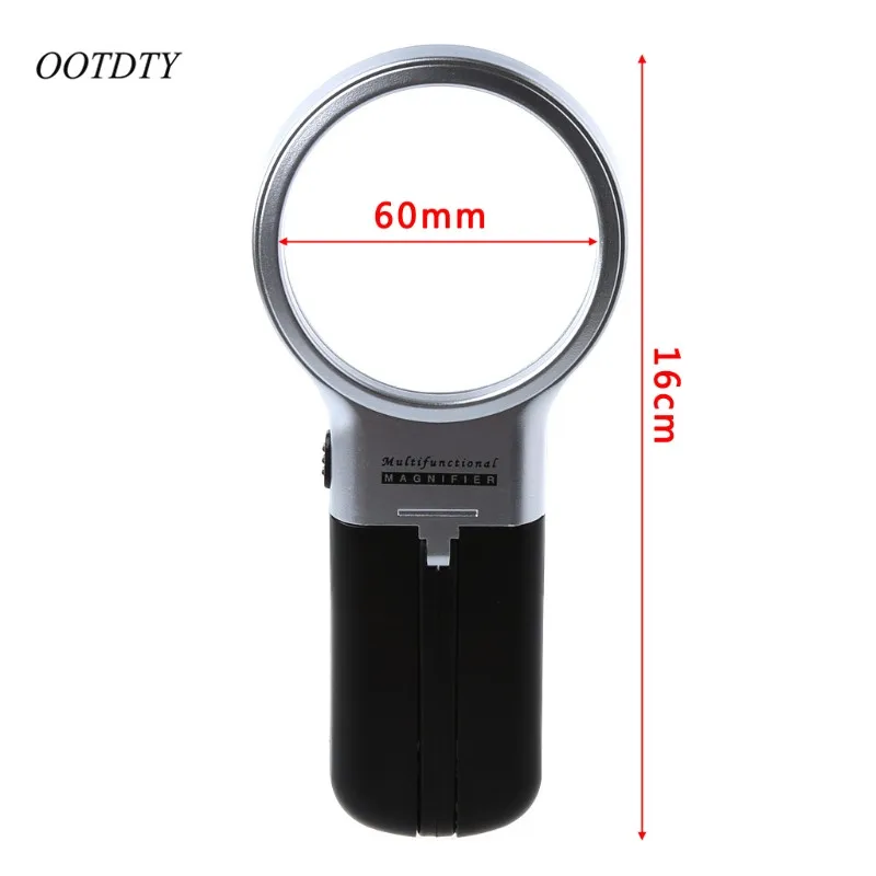 OOTDTY 3X настольная Портативная Лупа для чтения со светодиодными лампами