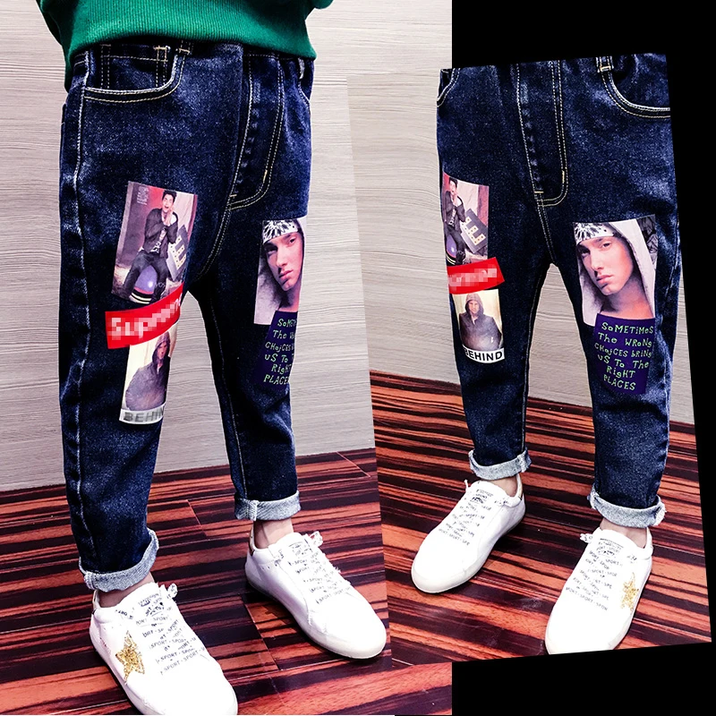 

Boys denim pants 2019 autumn kids clothing spring jeans doll cotton trousers baby children harem roupas infantis menina leggings