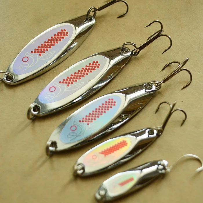 Free shipping spoon fishing lure 3g 22g spoon lure Treble Hook metal