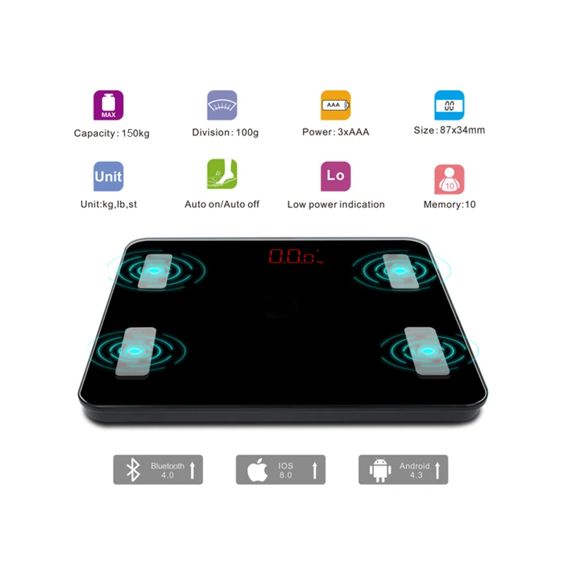 New Original Taiza Weighing Scale Floor Smart Bathroom Scale Smart Bluetooth Bmi Body Fat Smart Digital Scale Weight Balance
