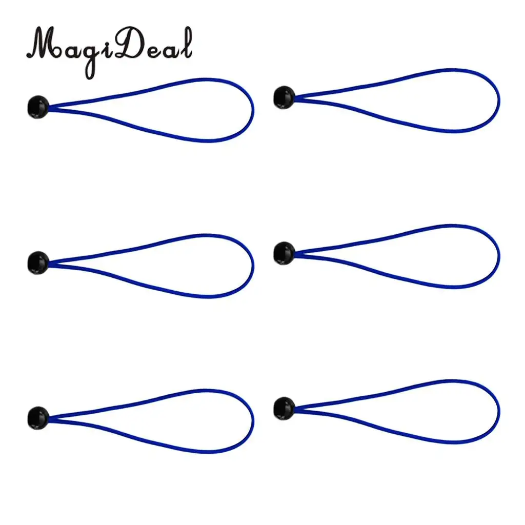 MagiDeal Hot 6Pcs 15cm 3mm Heavy Duty Elastic Ball Bungee Cord Tarp Tent Awning Fixing Tie Down Canopy Strap for Caving Climbing