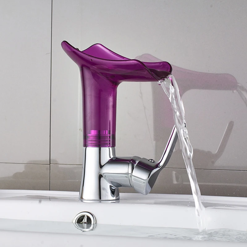 quyanre wanfan frap Basin Faucets New Design Waterfall Bathroom Faucet Single Handle Basin Mixer Tap Bath Faucet Solid Acrylic Chrome Crane3