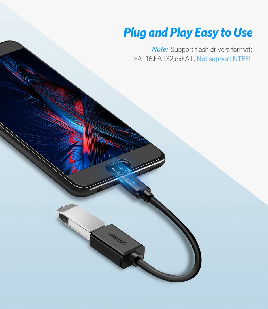 Ugreen Micro USB OTG кабель адаптер для Xiaomi Redmi Note 5 Micro USB разъем для samsung S6 планшет Android USB 2,0 OTG адаптер