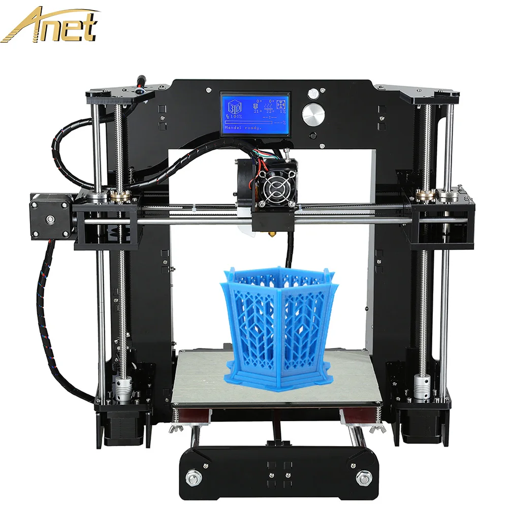  Best Price Easy Assemble Anet 3d-printer Aluminum Heated Bed Reprap Prus i3 3D Printer Kit DIY With Free Filaments SD Card 