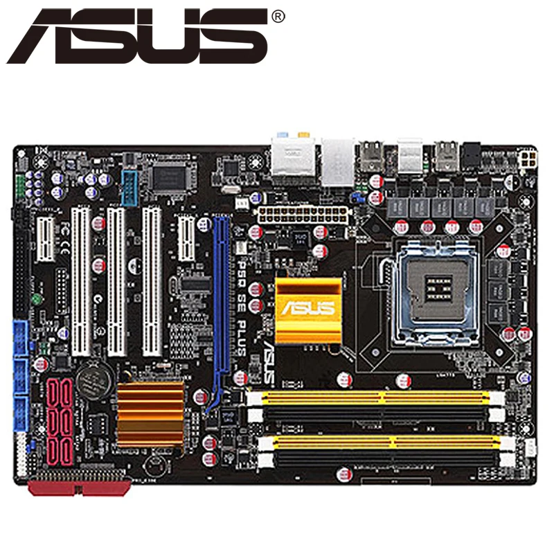 Материнская плата Asus P5Q SE PLUS для настольных ПК P45 с разъемом LGA 775 для Core 2 Duo Quad DDR2 16G UEFI биос оригинальная б/у материнская плата в продаже