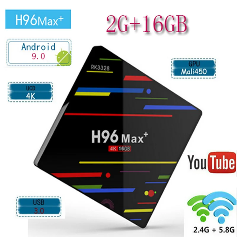 H96 MAX + Android 9 0 ТВ коробка USB3.0 2 Гб Оперативная память 16 Встроенная 4G WI FI 4 K видео