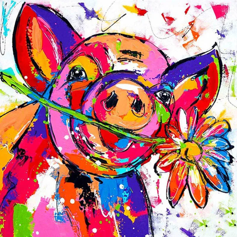 Full Square Round Drill 5D DIY Diamond Painting Cartoon pig 3D Embroidery Cross Stitch Mosaic Rhinestone Home Decor Gift | Дом и сад