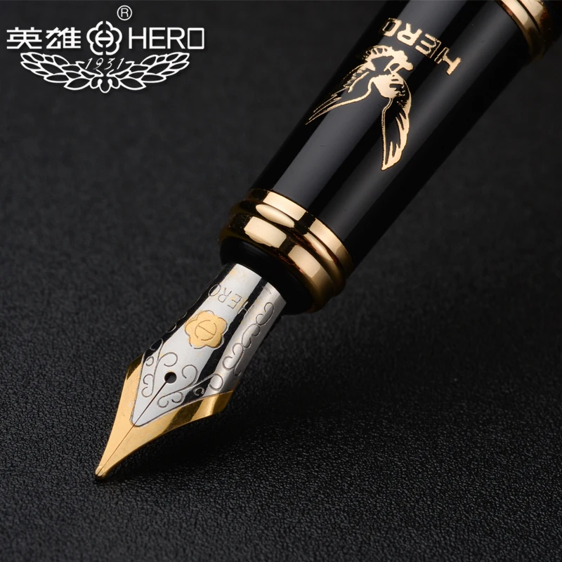 Перьевая ручка Hero 1078 Оригинальная Черная карандаш с орелом подарок для мужчин и