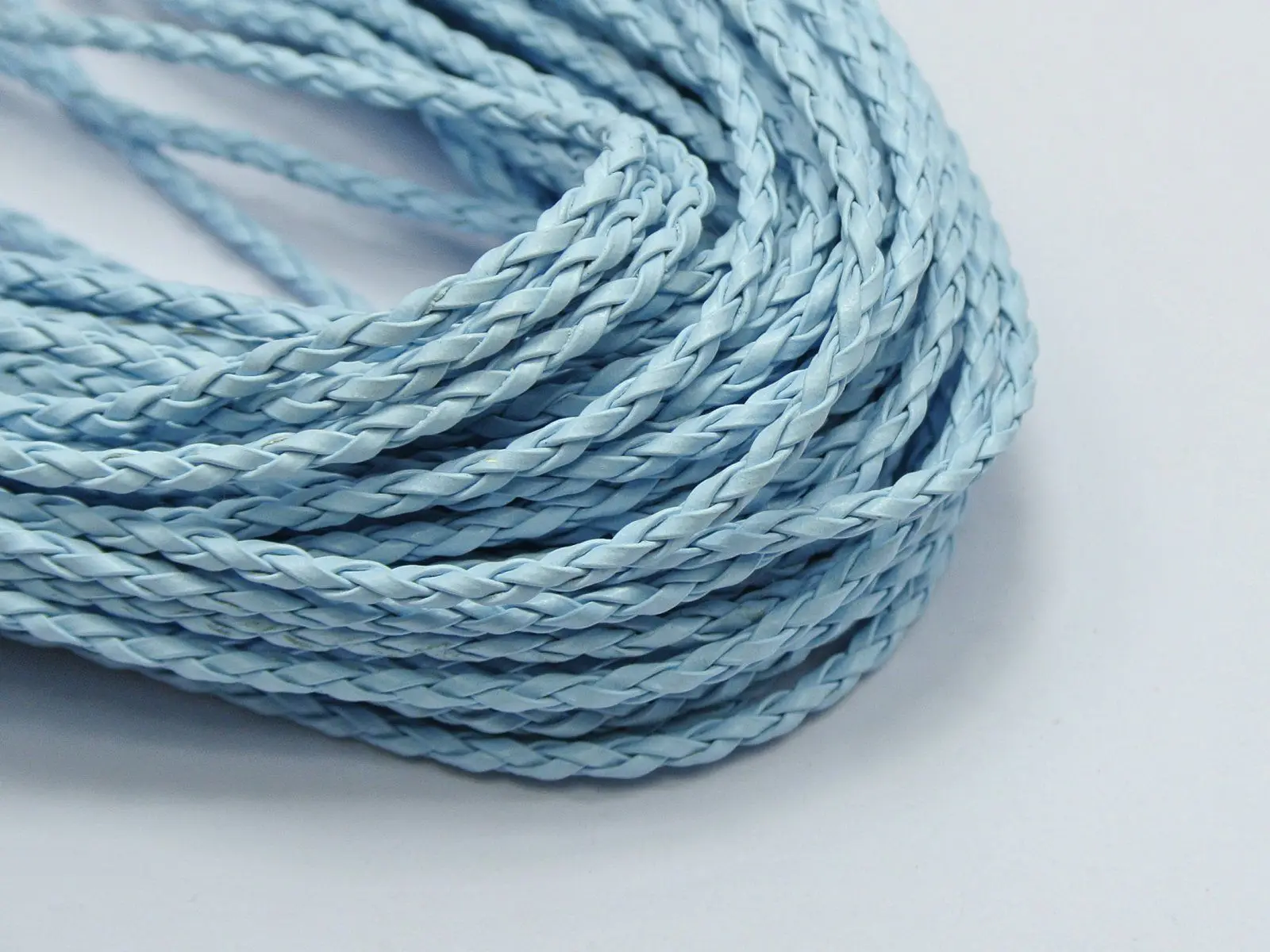 32.8 Feet Sky Blue Braided Leatheroid Jewelry Cord 3mmin Cords from