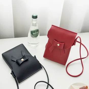 

2020 New Fashion Women Messenger Bags Mini Bow Mobile Phone Bag Cute Small Square Bag Shoulder Small Crossbody Bags For Women
