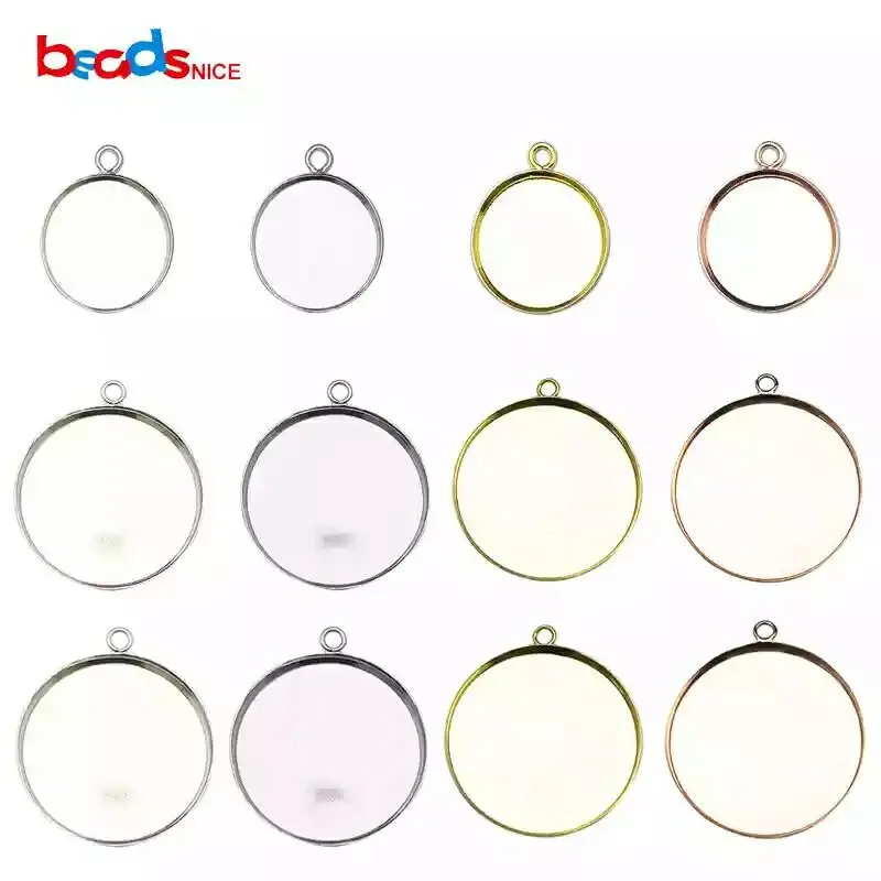 

Beadsnice 925 Sterling Silver Pendant Round Base Wholesale Bezel Pendant Settings Blank for DIY Jewelry Making ID27622