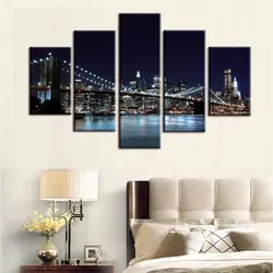 5 штук большое полотно картины Нью-Йорк мост стене картинки для гостиной гостиная принт Картины Домашний Декор холст